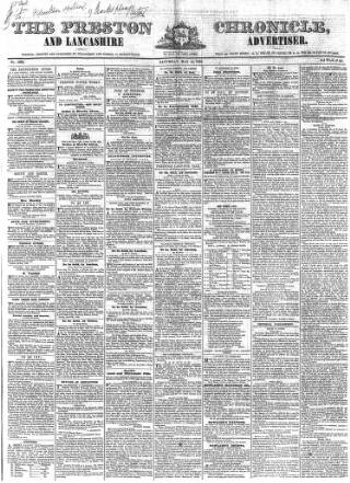 cover page of Preston Chronicle published on May 13, 1843