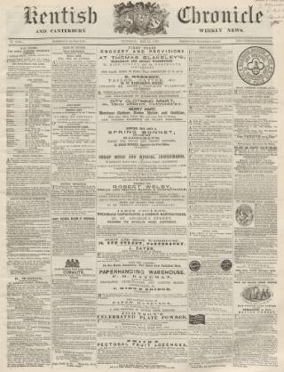 cover page of Kentish Chronicle published on May 13, 1865