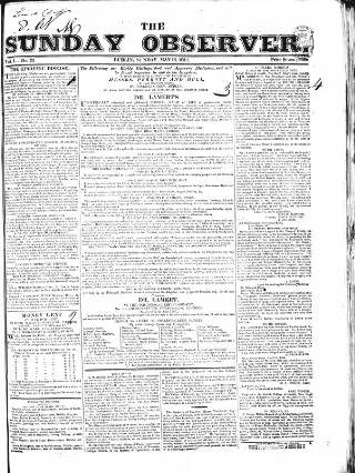 cover page of Dublin Observer published on May 13, 1832