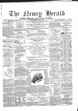 cover page of Newry Herald and Down, Armagh, and Louth Journal published on May 13, 1863
