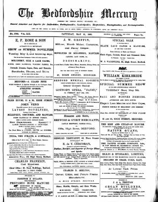 cover page of Bedfordshire Mercury published on May 13, 1893