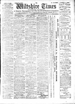 cover page of Wiltshire Times and Trowbridge Advertiser published on May 13, 1905