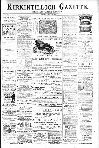 cover page of Kirkintilloch Gazette published on May 13, 1904