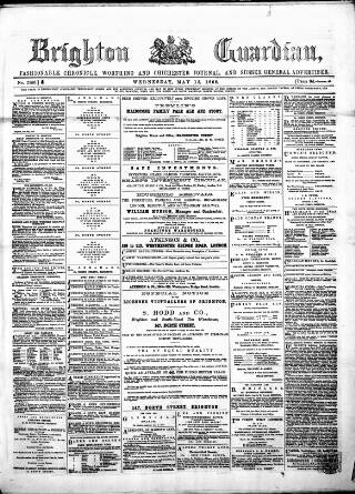cover page of Brighton Guardian published on May 13, 1868