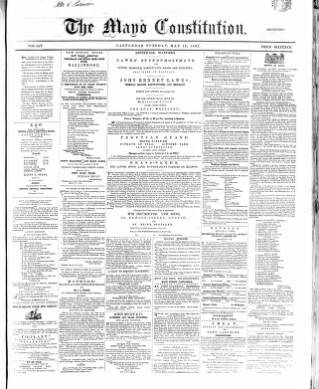 cover page of Mayo Constitution published on May 13, 1862