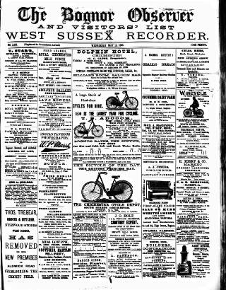 cover page of Bognor Regis Observer published on May 13, 1896
