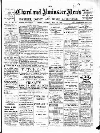 cover page of Chard and Ilminster News published on May 13, 1899