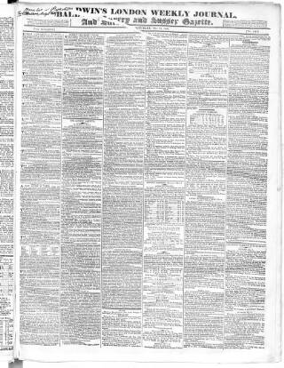 cover page of Baldwin's London Weekly Journal published on May 13, 1826