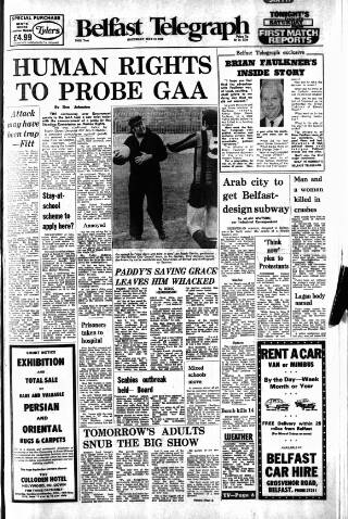 cover page of Belfast Telegraph published on May 13, 1978