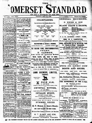 cover page of Somerset Standard published on May 13, 1910