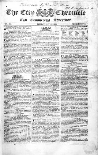 cover page of City Chronicle published on May 13, 1845
