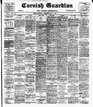 cover page of Cornish Guardian published on May 13, 1904