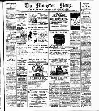 cover page of Munster News published on May 13, 1914