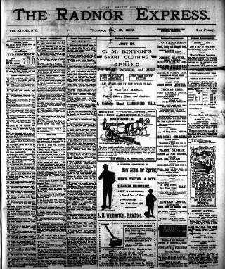 cover page of Radnor Express published on May 13, 1909