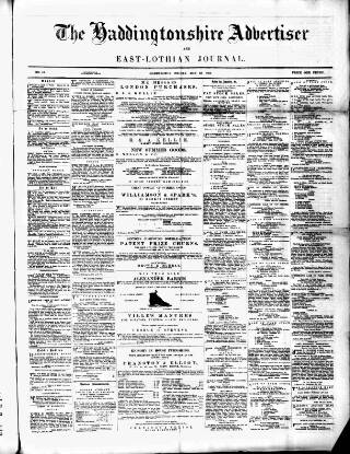 cover page of Haddingtonshire Advertiser and East-Lothian Journal published on May 13, 1881