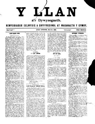 cover page of Y Llan published on May 13, 1898