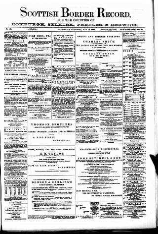 cover page of Scottish Border Record published on May 13, 1882