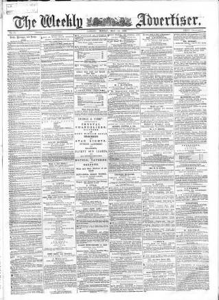 cover page of Weekly Advertiser published on May 13, 1866