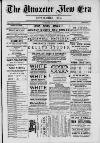 cover page of Uttoxeter New Era published on May 13, 1891
