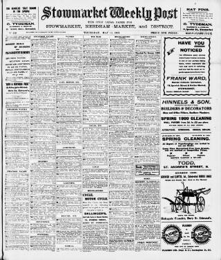 cover page of Stowmarket Weekly Post published on May 13, 1909