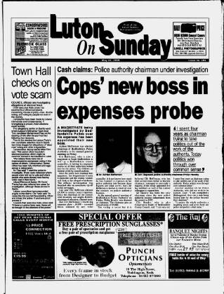 cover page of Luton on Sunday published on May 23, 1999