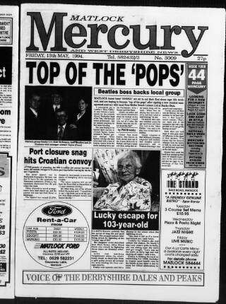 cover page of Matlock Mercury published on May 13, 1994